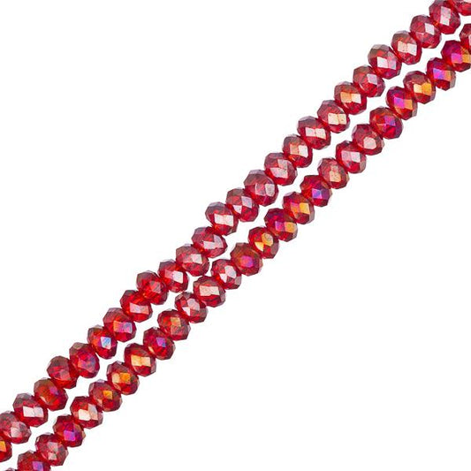 Crystal Lane Rondelle 1.5x2.5mm Transparent Rouge AB 246/Brin