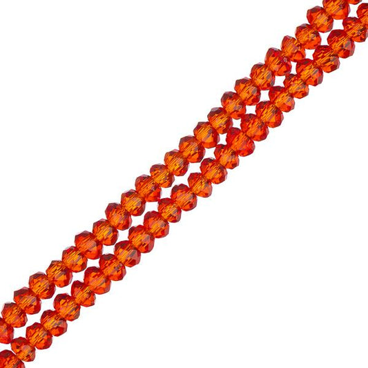 Crystal Lane Rondelle 1.5x2.5mm Transparent Rouge 246/Brin