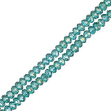 Crystal Lane Rondelle 1.5x2.5mm Transparent Dark Green AB 246/Strand
