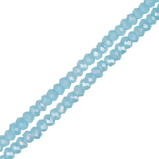 Crystal Lane Rondelle 1.5x2.5mm Bleu Opaque AB 246/Brin