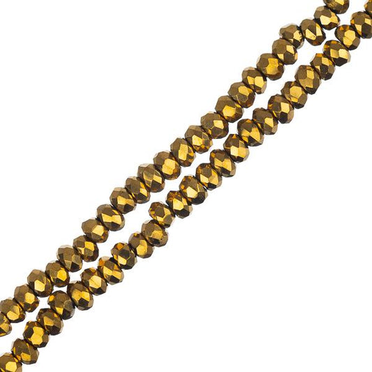 Crystal Lane Rondelle 1,5 x 2,5 mm Iris doré opaque 246/fil