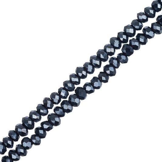 Crystal Lane Rondelle 1,5 x 2,5 mm Op Gunmetal Lustre 246/Brin