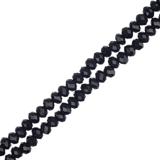 Crystal Lane Rondelle 1.5x2.5mm Noir Opaque 246/Brin