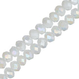 Crystal Lane Rondelle 3x4mm Blanc Opaque AB 110/Brin