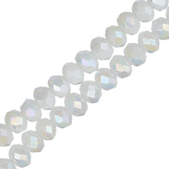 Crystal Lane Rondelle 3x4mm Opaque White AB 110/Strand