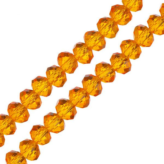 Crystal Lane Rondelle 3x4mm Orange Transparent 110/Fil