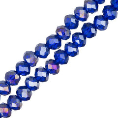 Crystal Lane Rondelle 3x4mm Transparent Sapphire AB 2x7" Strand