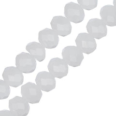 Crystal Lane Rondelle 4x6mm Opaque White Matt 2x7" Strand