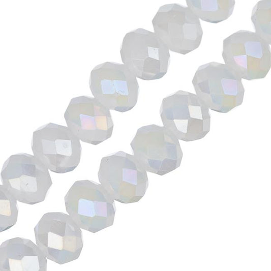 Crystal Lane Rondelle 4x6mm Op Blanc Mat AB 78/Brins