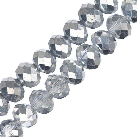 Crystal Lane Rondelle 4x6mm Tr Half Silver Iris 78/Brin