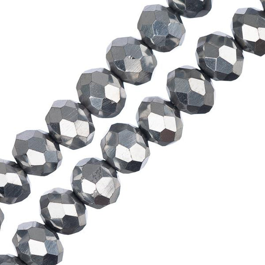 Crystal Lane Rondelle 4x6mm Opaque Argent Iris 78/Brin