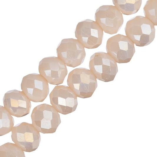 Crystal Lane Rondelle 4x6mm Crème Opaque AB 78/Brin