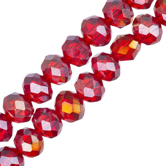 Crystal Lane Rondelle 4x6mm Transparent Rouge AB 78/Brin