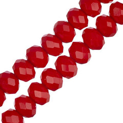 Crystal Lane Rondelle 4x6mm Opaque Red 2x7" Strand