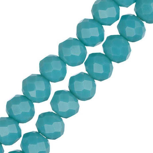 Crystal Lane Rondelle 4x6mm Bleu Turquoise Opaque 78/Brin