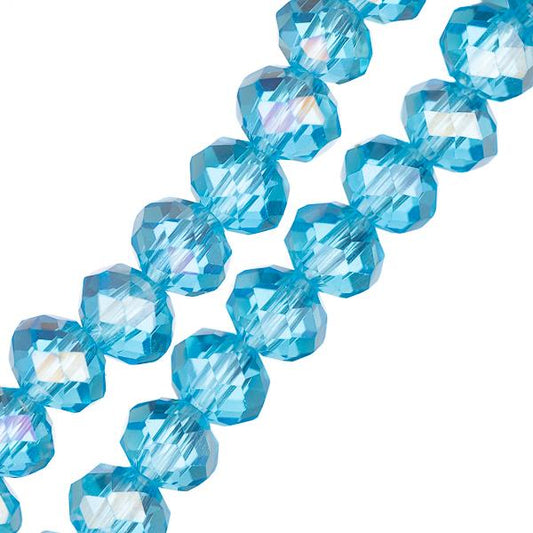 Crystal Lane Rondelle 4x6mm Transparent Blue AB 78/Strand