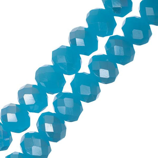 Crystal Lane Rondelle 4x6mm Bleu Opaque AB 78/Brin