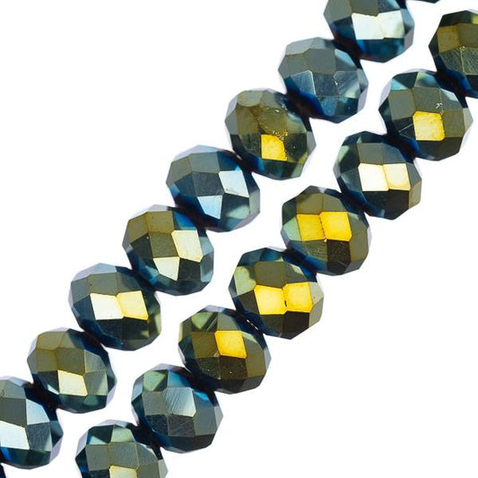 Crystal Lane Rondelle 4x6mm Opaque Vert Iris 78/Brin