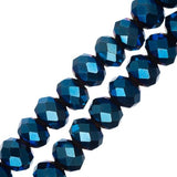 Crystal Lane Rondelle 4x6mm Opaque Blue Iris 78/Brin