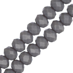 Crystal Lane Rondelle 4x6mm Opaque Grey 78/Strand