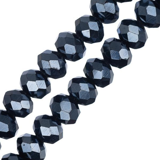 Crystal Lane Rondelle 4x6mm Op Gunmetal Luster 78/Strand