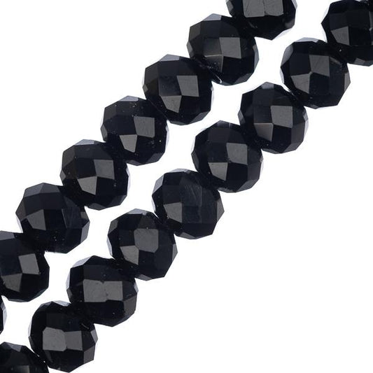 Crystal Lane Rondelle 4x6mm Noir Opaque 78/Brin