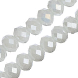 Crystal Lane Rondelle 6x8mm Opaque White AB 58/Strand