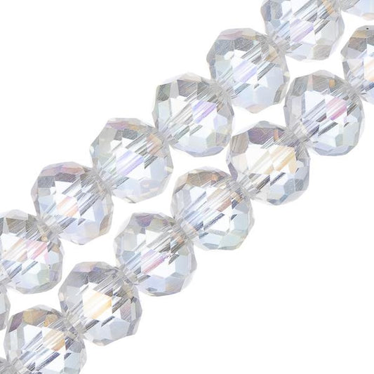 thumbnail interactive-video image 1 of Crystal Beads 6x8mm Facet Rondelle - Clear AAA Grade For Jewelry Making - Lead & Nickel Free 1 of 14