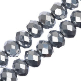 Crystal Lane Rondelle 6x8mm Opaque Argent Iris 58/Brin