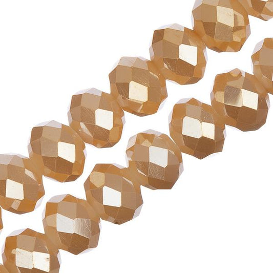 Crystal Lane Rondelle 6x8mm Op Lt Champagne Lustre 58/Strand