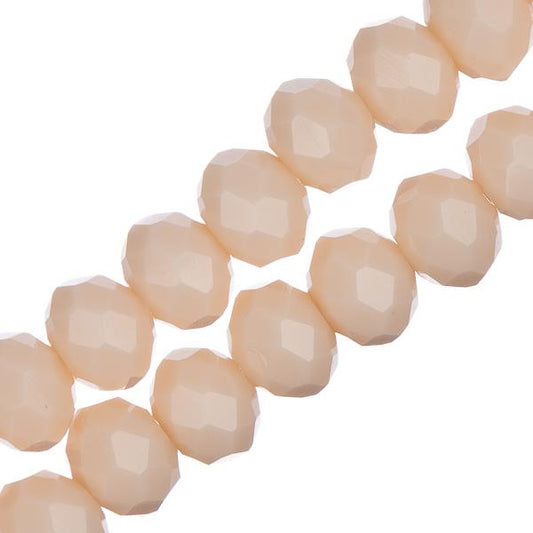Crystal Lane Rondelle 6x8mm Opaque Light Cream 58/Strand