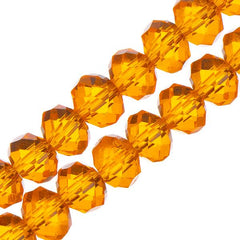 Crystal Lane Rondelle 6x8mm Transparent Orange 2x7" Strand