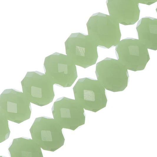 Crystal Lane Rondelle 6x8mm Opaque Light Green 58/Strand