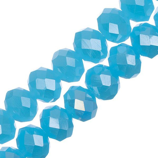 Crystal Lane Rondelle 6x8mm Bleu Opaque AB 58/Brin