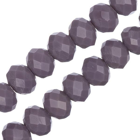 Crystal Lane Rondelle 6x8mm Opaque Dark Purple 58/Strand