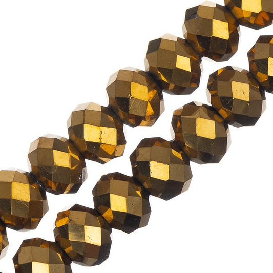 Crystal Lane Rondelle 6x8mm Opaque Or Iris 58/Brin