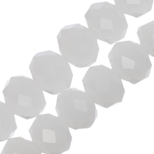 Crystal Lane Rondelle 8x10mm Opaque White Matt 46/Strand