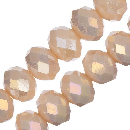 Crystal Lane Rondelle 8x10mm Opaque Cream AB 46/Strand