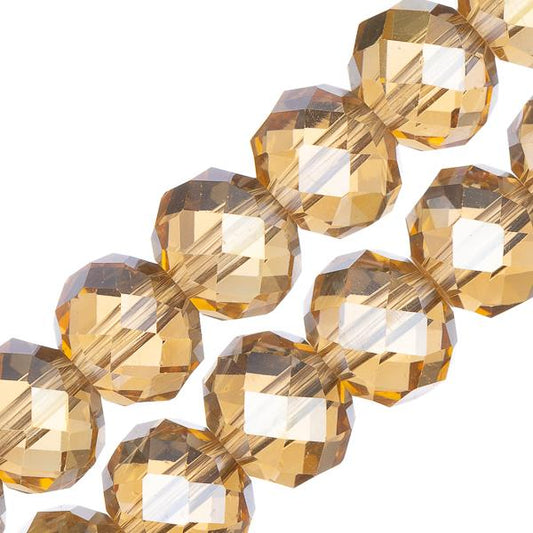 Crystal Lane Rondelle 8x10mm Transparent Topaz AB 46/Strand