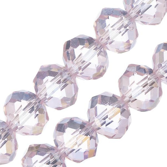 Crystal Lane Rondelle 8x10mm Transparent Pink AB 46/Strand