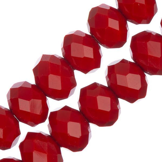 Crystal Lane Rondelle 8x10mm Opaque Red 46/Strand