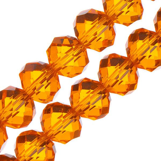 Crystal Lane Rondelle 8x10mm Transparent Orange 46/Strand