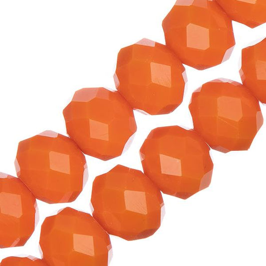 Crystal Lane Rondelle 8x10mm Opaque Orange 46/Strand