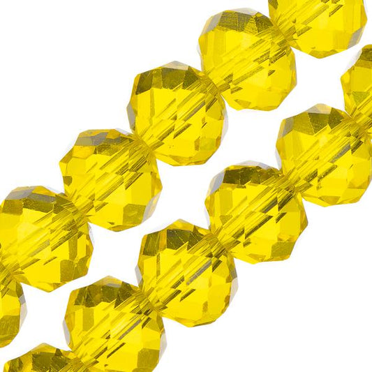 Crystal Lane Rondelle 8x10mm Transparent Yellow 46/Strand