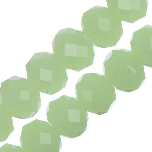 Crystal Lane Rondelle 8x10mm Opaque Light Green 46/Strand