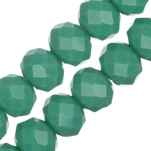 Crystal Lane Rondelle 8x10mm Opaque Turquoise Green 46/Strand
