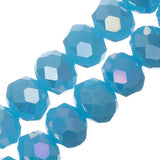 Crystal Lane Rondelle 8x10mm Bleu Opaque AB 46/Brin