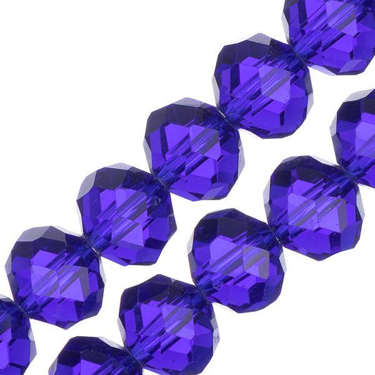 Crystal Lane Rondelle 8x10mm Transparent Dark Sapphire 46/Strand