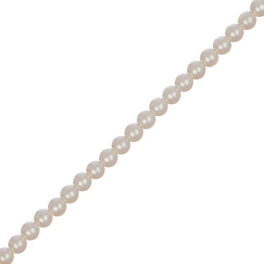 Czech Glass Pearls 4mm Iridescent Light Cream 45/Strand