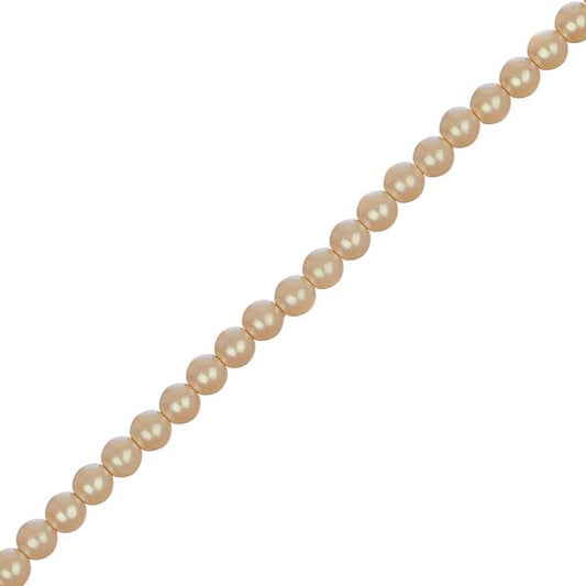 Czech Glass Pearls 4mm Iridescent Dark Cream 45/Strand